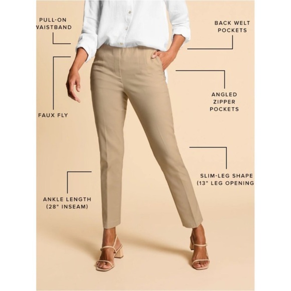 J. Jill Ankle Pants 14 Tan Trousers Business Casual Dress Pants